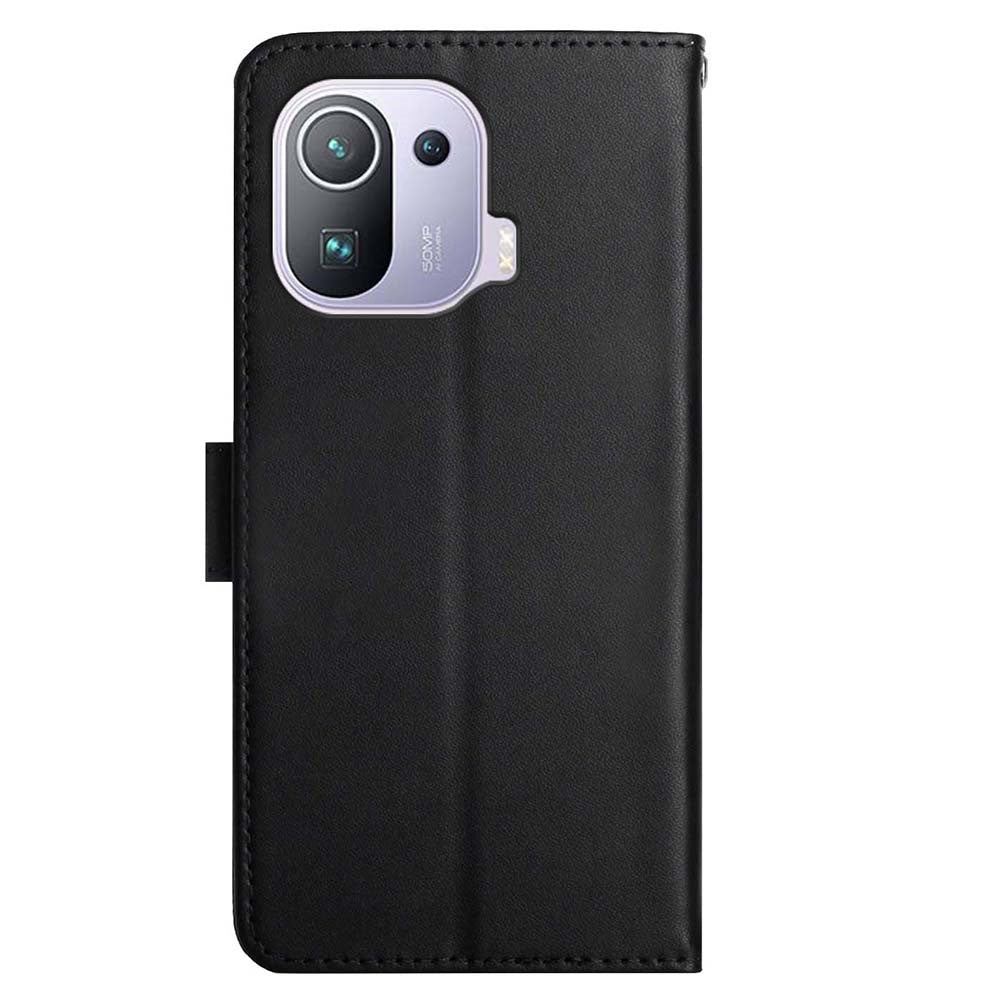Nappa Texture Case Magnetic Clasp Wallet Stand Fall-resistant Genuine Leather Phone Case for Xiaomi Mi 11 Pro