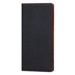 Litchi Skin Genuine Leather Phone Cover Anti-fall Stand Design Phone Case with Wrist Strap for Xiaomi Redmi Note 10 JE