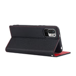 Litchi Skin Genuine Leather Phone Cover Anti-fall Stand Design Phone Case with Wrist Strap for Xiaomi Redmi Note 10 JE