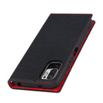 Litchi Skin Genuine Leather Phone Cover Anti-fall Stand Design Phone Case with Wrist Strap for Xiaomi Redmi Note 10 JE