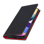 Litchi Skin Genuine Leather Phone Cover Anti-fall Stand Design Phone Case with Wrist Strap for Xiaomi Redmi Note 10 JE