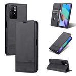 AZNS Auto-absorbed Wallet Design PU Leather Shockproof Phone Stand Cover Case for Xiaomi Redmi Note 11 5G (China) (MediaTek)/Poco M4 Pro 5G