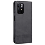 AZNS Auto-absorbed Wallet Design PU Leather Shockproof Phone Stand Cover Case for Xiaomi Redmi Note 11 5G (China) (MediaTek)/Poco M4 Pro 5G