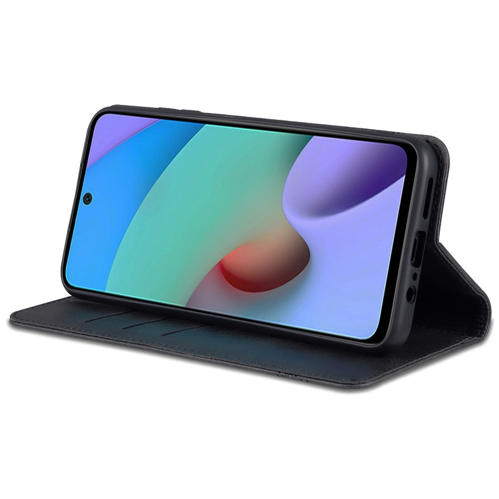 AZNS Auto-absorbed Wallet Design PU Leather Shockproof Phone Stand Cover Case for Xiaomi Redmi Note 11 5G (China) (MediaTek)/Poco M4 Pro 5G
