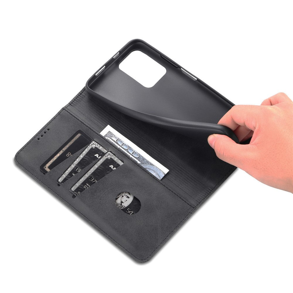 AZNS Auto-absorbed Wallet Design PU Leather Shockproof Phone Stand Cover Case for Xiaomi Redmi Note 11 5G (China) (MediaTek)/Poco M4 Pro 5G