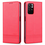 AZNS Auto-absorbed Wallet Design PU Leather Shockproof Phone Stand Cover Case for Xiaomi Redmi Note 11 5G (China) (MediaTek)/Poco M4 Pro 5G