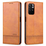AZNS Auto-absorbed Wallet Design PU Leather Shockproof Phone Stand Cover Case for Xiaomi Redmi Note 11 5G (China) (MediaTek)/Poco M4 Pro 5G