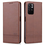 AZNS Auto-absorbed Wallet Design PU Leather Shockproof Phone Stand Cover Case for Xiaomi Redmi Note 11 5G (China) (MediaTek)/Poco M4 Pro 5G