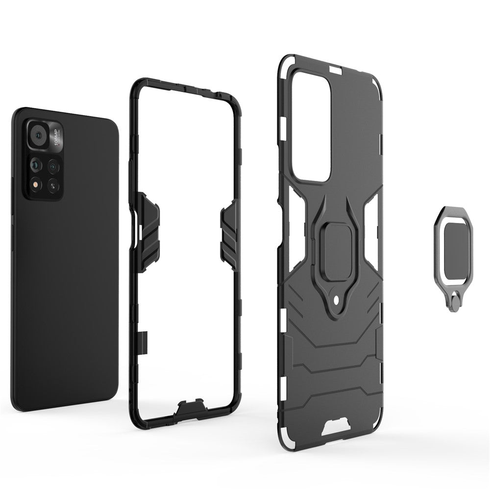 Ring Holder Kickstand Flexible TPU + Hard PC Anti-Slip Protective Phone Case for Xiaomi Redmi Note 11 Pro 5G (China) (MediaTek)/11 Pro+ 5G