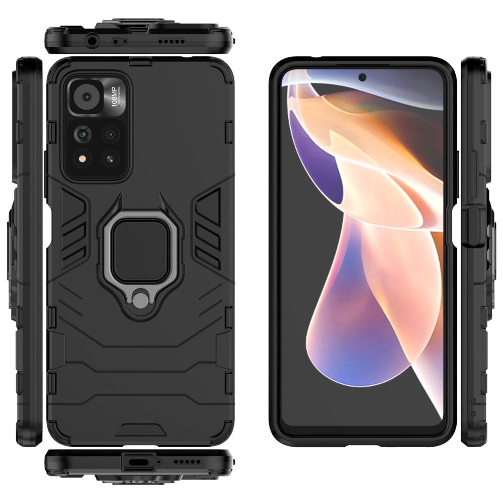 Ring Holder Kickstand Flexible TPU + Hard PC Anti-Slip Protective Phone Case for Xiaomi Redmi Note 11 Pro 5G (China) (MediaTek)/11 Pro+ 5G