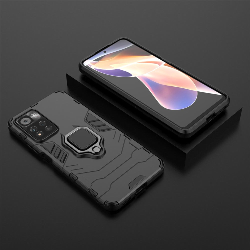 Ring Holder Kickstand Flexible TPU + Hard PC Anti-Slip Protective Phone Case for Xiaomi Redmi Note 11 Pro 5G (China) (MediaTek)/11 Pro+ 5G