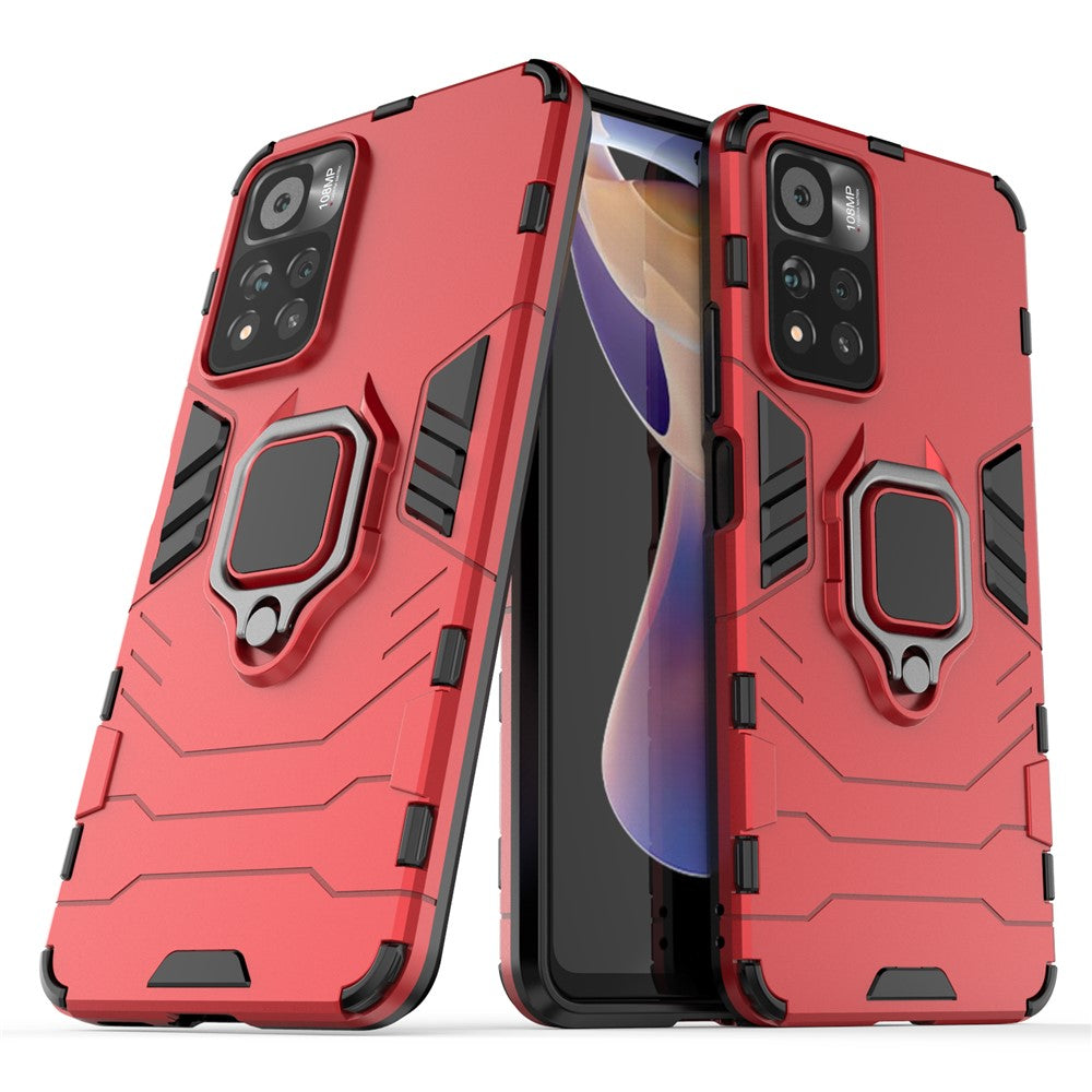 Ringholder og kickstand, fleksibelt TPU + hårdt PC, skridsikkert beskyttende mobilcover til Xiaomi Redmi Note 11 Pro 5G (Kina) (MediaTek)/11 Pro+ 5G