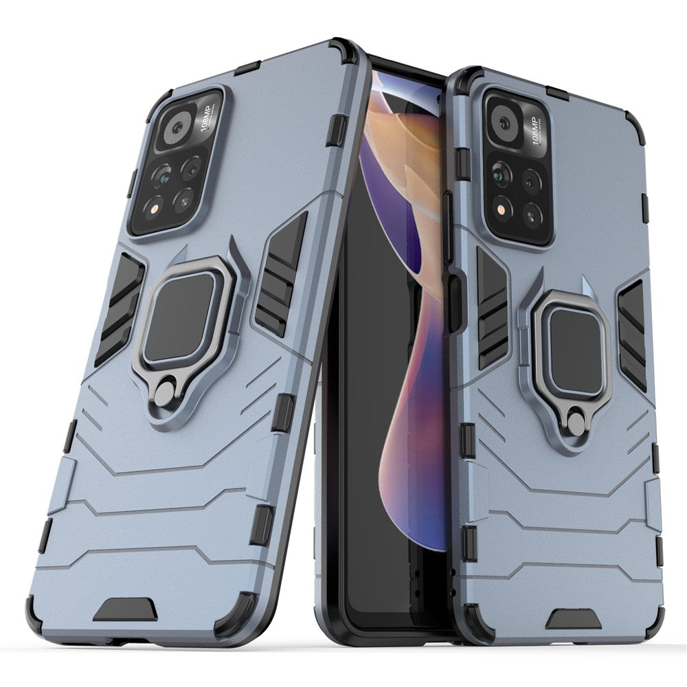 Ringholder og kickstand, fleksibelt TPU + hårdt PC, skridsikkert beskyttende mobilcover til Xiaomi Redmi Note 11 Pro 5G (Kina) (MediaTek)/11 Pro+ 5G