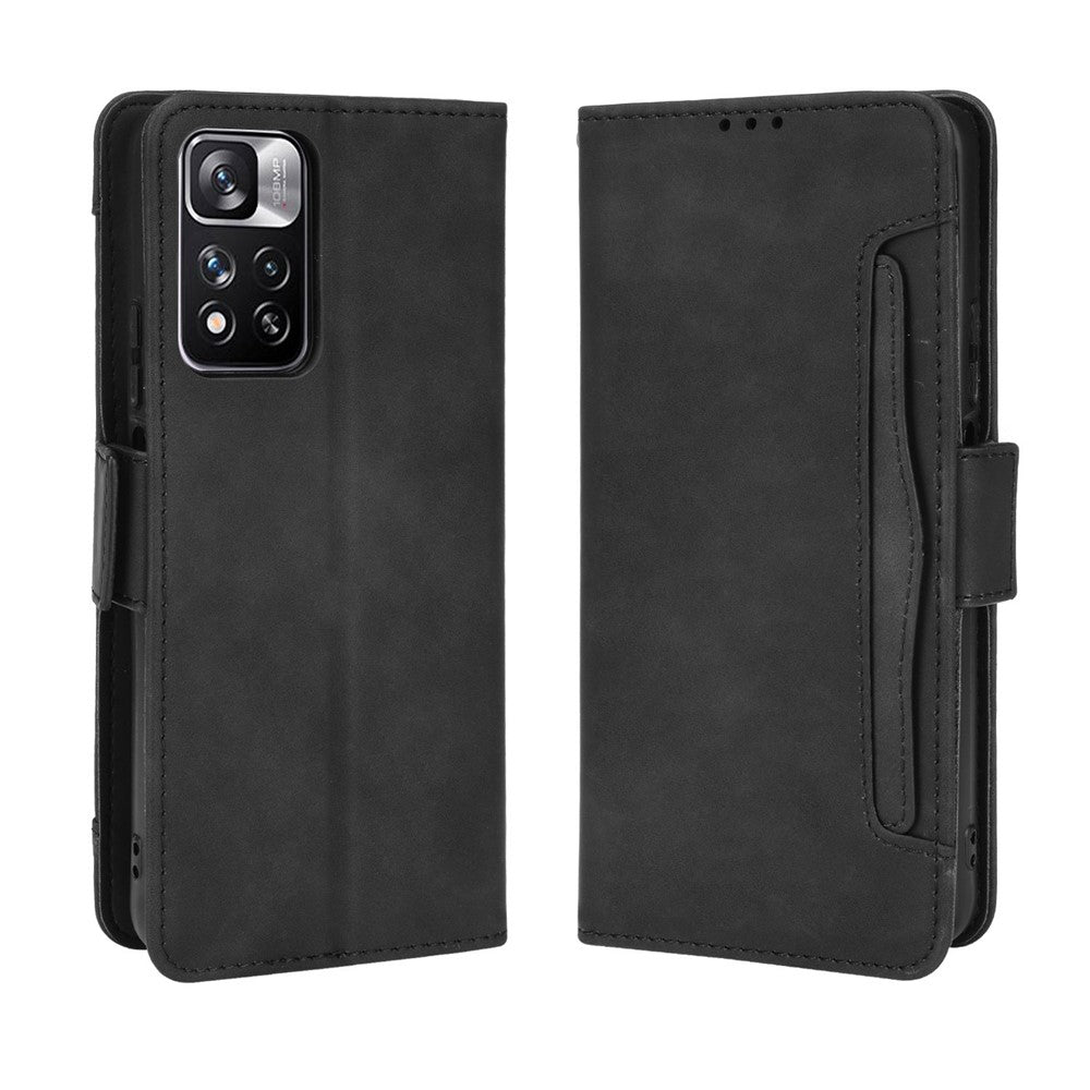Magnetic Closure Scratch-resistant Case Multiple Card Slot Design Wallet PU Leather Phone Cover with Stand for Xiaomi Redmi Note 11 Pro+ 5G/Redmi Note 11 Pro 5G (China) (MediaTek)