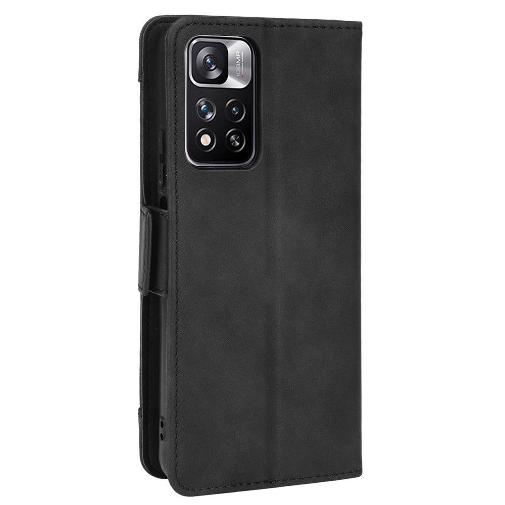 Magnetic Closure Scratch-resistant Case Multiple Card Slot Design Wallet PU Leather Phone Cover with Stand for Xiaomi Redmi Note 11 Pro+ 5G/Redmi Note 11 Pro 5G (China) (MediaTek)