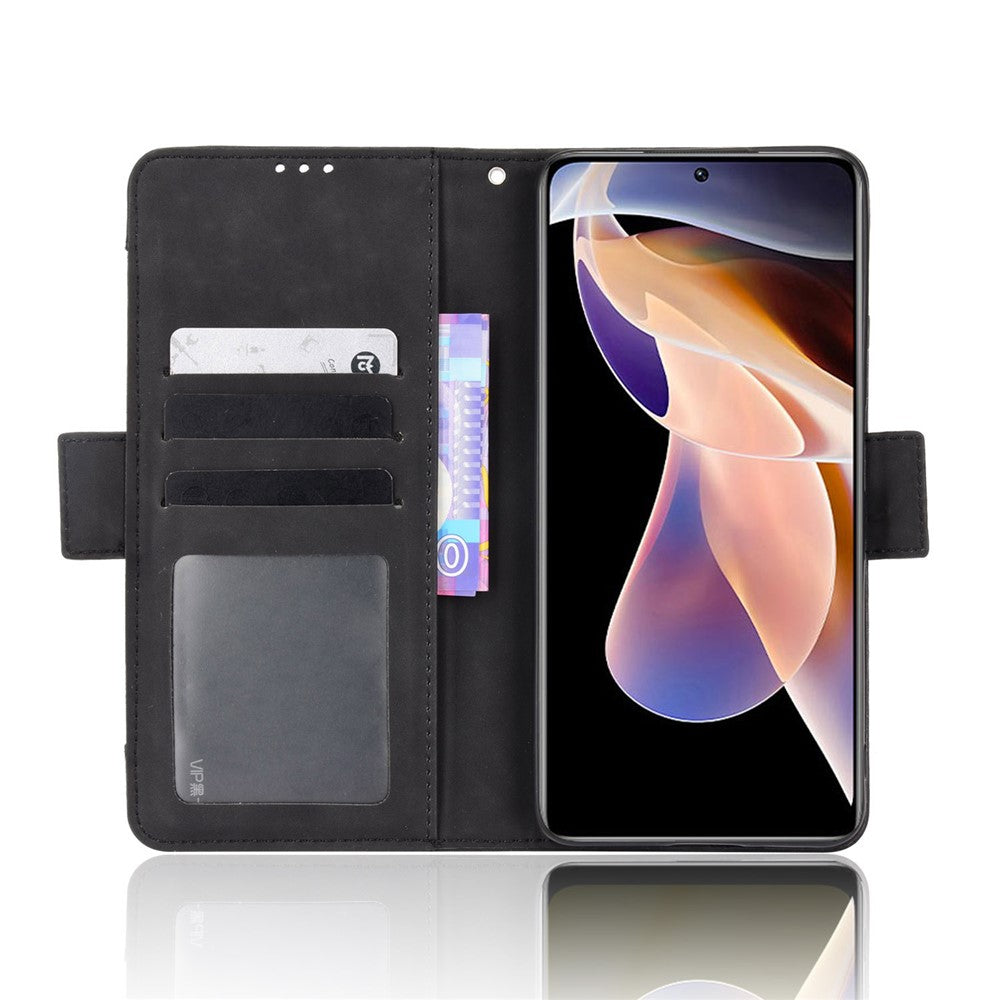 Magnetic Closure Scratch-resistant Case Multiple Card Slot Design Wallet PU Leather Phone Cover with Stand for Xiaomi Redmi Note 11 Pro+ 5G/Redmi Note 11 Pro 5G (China) (MediaTek)