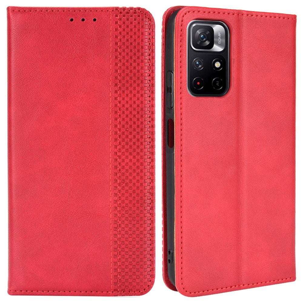 Mosaic Border Pattern Splicing Leather Wallet Stand Magnetic Clasp Phone Shell Case for Xiaomi Redmi Note 11 5G (China) (MediaTek)/Note 11T 5G/Note 11S 5G