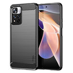 MOFI Shockproof Carbon Fiber Brushed Texture TPU Phone Case for Xiaomi Redmi Note 11 Pro+ 5G/Redmi Note 11 Pro 5G (China) (MediaTek)