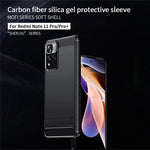 MOFI Shockproof Carbon Fiber Brushed Texture TPU Phone Case for Xiaomi Redmi Note 11 Pro+ 5G/Redmi Note 11 Pro 5G (China) (MediaTek)