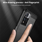 MOFI Shockproof Carbon Fiber Brushed Texture TPU Phone Case for Xiaomi Redmi Note 11 Pro+ 5G/Redmi Note 11 Pro 5G (China) (MediaTek)