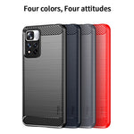 MOFI Shockproof Carbon Fiber Brushed Texture TPU Phone Case for Xiaomi Redmi Note 11 Pro+ 5G/Redmi Note 11 Pro 5G (China) (MediaTek)