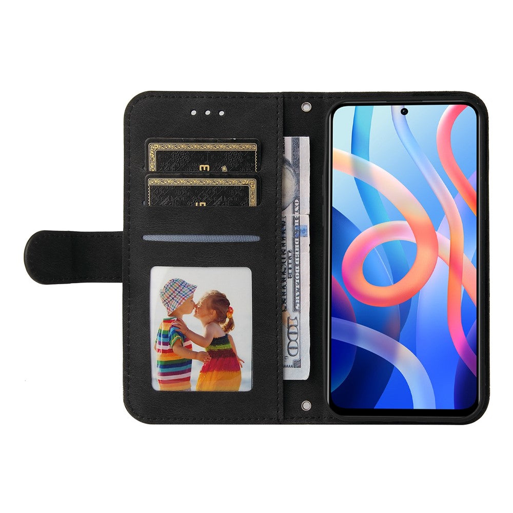 Xiaomi Redmi Note 11 5G (Kina) (MediaTek) / Note 11T 5G / Note 11S 5G-pungcover af læder, skin-touch-mobilcover med stativ og rem