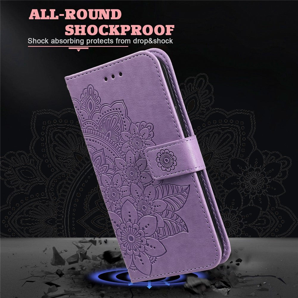 Imprinting Flower Pattern Wallet Leather Protective Phone Case Shell with Foldable Stand for Xiaomi Redmi Note 11 Pro 5G (China) (MediaTek)/Note 11 Pro+ 5G