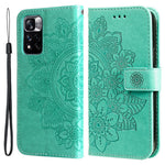 Imprinting Flower Pattern Wallet Leather Protective Phone Case Shell with Foldable Stand for Xiaomi Redmi Note 11 Pro 5G (China) (MediaTek)/Note 11 Pro+ 5G