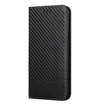Flip Magnetic Auto-absorbed Carbon Fiber Texture Anti-fall Stand Wallet PU Leather Case Cover with Hand Strap for Xiaomi Mi 11