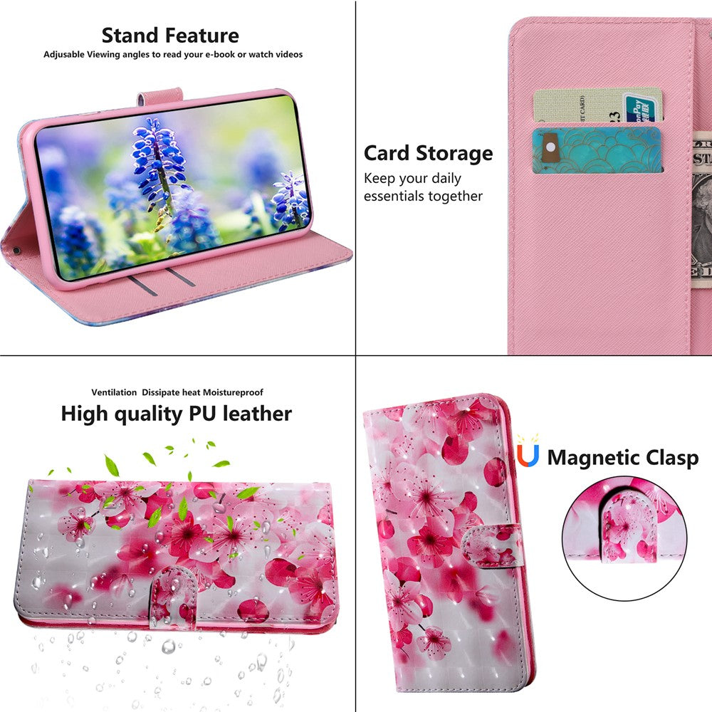 Stand Feature 3D Pattern Printing PU Leather Flip Wallet Protective Cover with Strap for Xiaomi Redmi Note 11 Pro 5G (China) (MediaTek)/11 Pro+ 5G