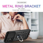 For Xiaomi Redmi Note 11 5G (China) (MediaTek)/Note 11T 5G/Note 11S 5G Camera Slide Cover Ring Holder Kickstand Stylish Anti-scratch PC + TPU Phone Cover Case