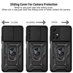 For Xiaomi Redmi Note 11 5G (China) (MediaTek)/Note 11T 5G/Note 11S 5G Camera Slide Cover Ring Holder Kickstand Stylish Anti-scratch PC + TPU Phone Cover Case