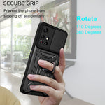 For Xiaomi Redmi Note 11 5G (China) (MediaTek)/Note 11T 5G/Note 11S 5G Camera Slide Cover Ring Holder Kickstand Stylish Anti-scratch PC + TPU Phone Cover Case