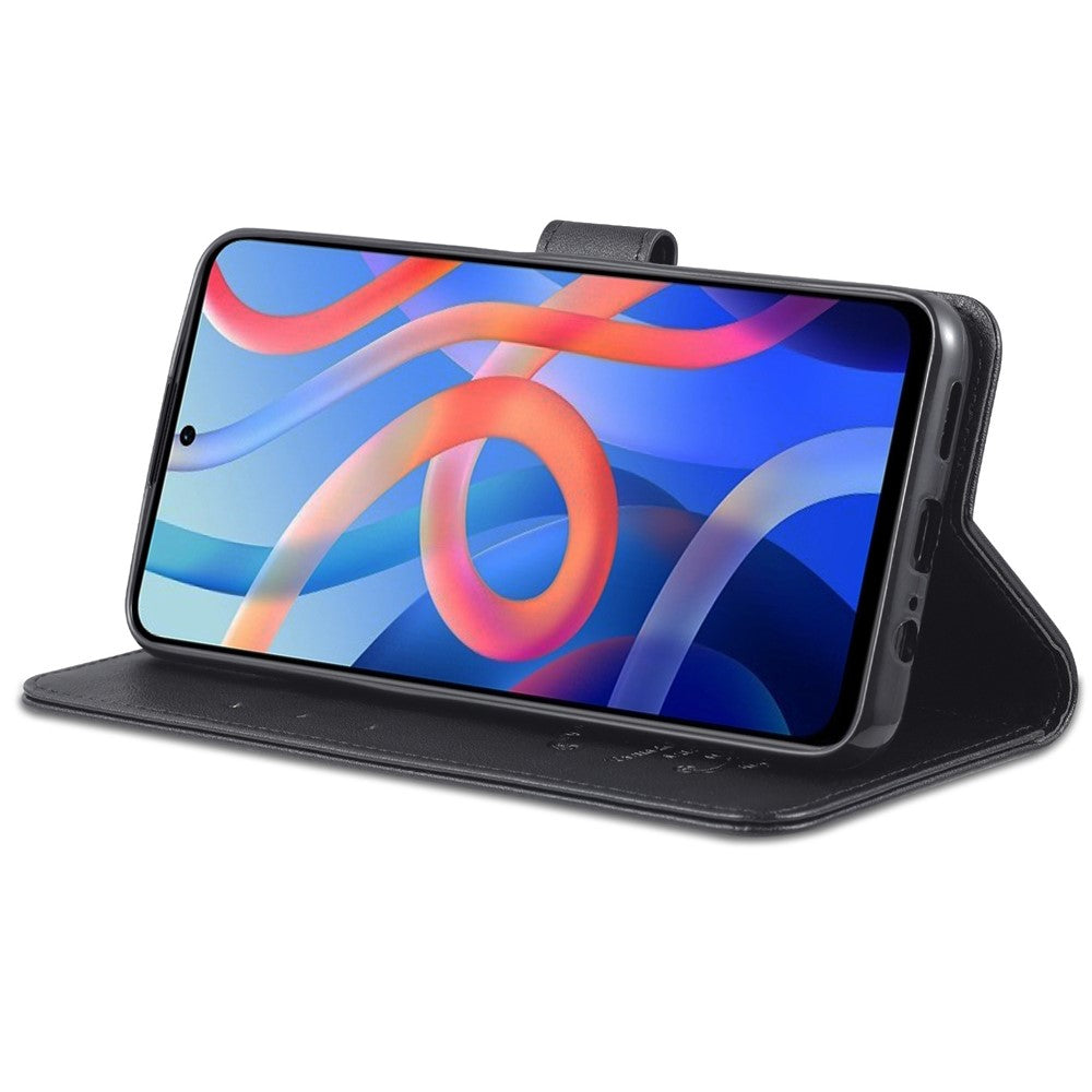 AZNS for Xiaomi Redmi Note 11 5G (China) (MediaTek)/Note 11T 5G/Note 11S 5G PU Leather Anti-Drop Dual-Sided Magnetic Clasp Wallet Holder Design Phone Case
