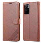AZNS for Xiaomi Redmi Note 11 5G (China) (MediaTek)/Note 11T 5G/Note 11S 5G PU Leather Anti-Drop Dual-Sided Magnetic Clasp Wallet Holder Design Phone Case