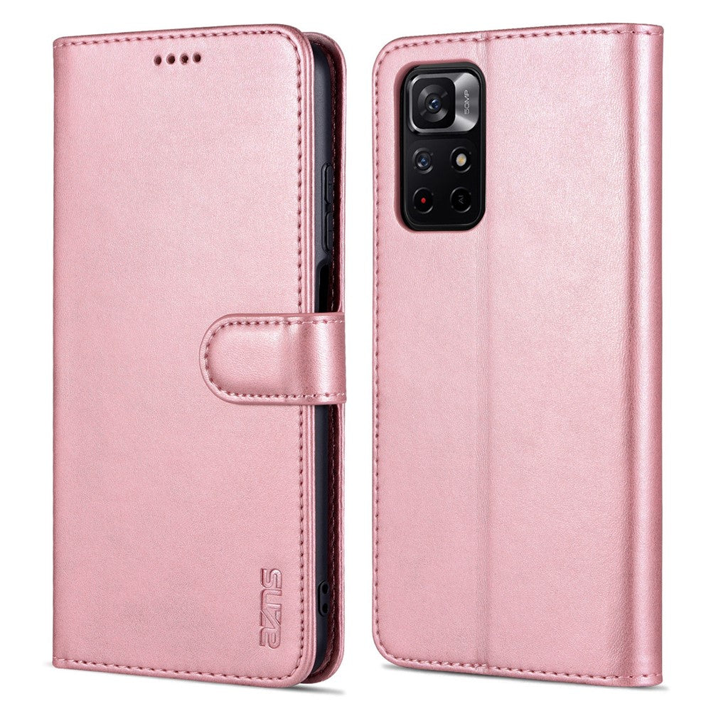 AZNS for Xiaomi Redmi Note 11 5G (China) (MediaTek)/Note 11T 5G/Note 11S 5G PU Leather Flip Folio Case Wallet Stand Shockproof TPU Inner Shell Phone Cover