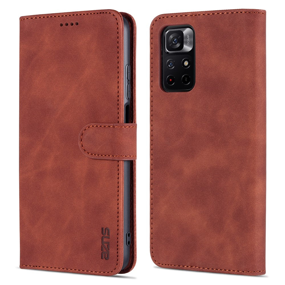 AZNS for Xiaomi Redmi Note 11 5G (China) (MediaTek)/Note 11T 5G/Note 11S 5G PU Leather Flip Folio Case Wallet Stand Shockproof TPU Inner Shell Phone Cover