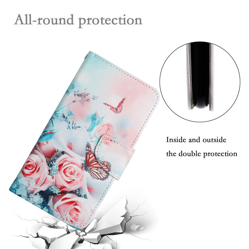 Cross Texture Pattern Printing Leather Stand Wallet Cover Flip Phone Case with Hand Strap for Xiaomi Redmi Note 11 Pro 5G (China) (MediaTek)/Note 11 Pro+ 5G