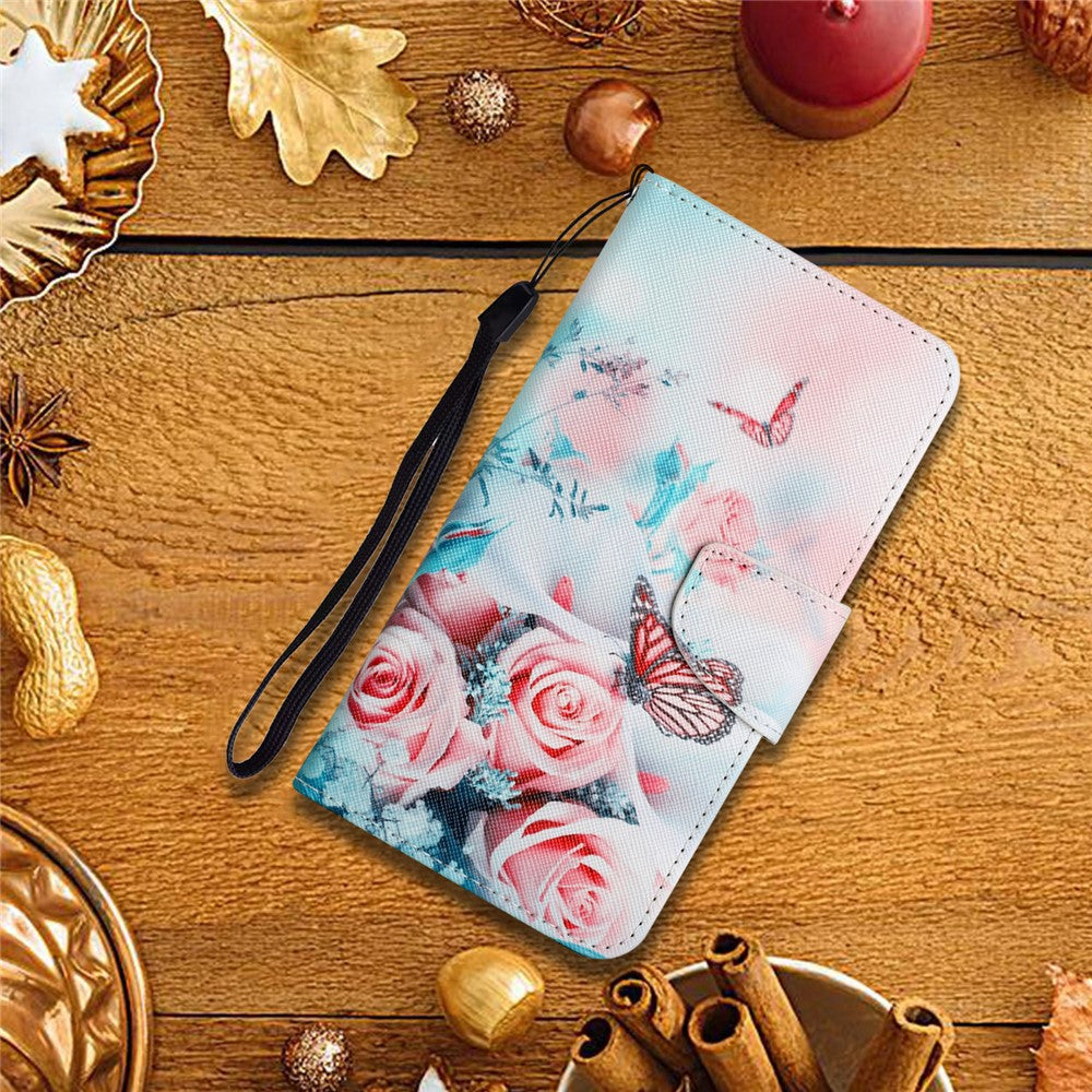 Cross Texture Pattern Printing Leather Stand Wallet Cover Flip Phone Case with Hand Strap for Xiaomi Redmi Note 11 Pro 5G (China) (MediaTek)/Note 11 Pro+ 5G