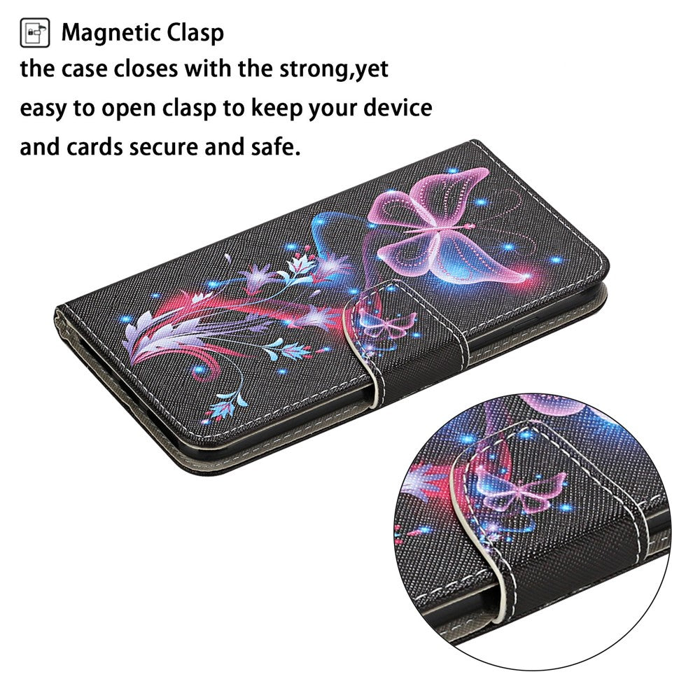 For Xiaomi Redmi Note 11 5G (China) (MediaTek)/Note 11T 5G/Note 11S 5G Cross Texture PU Leather Cover Pattern Printing Flip Wallet Stand Protective Phone Case with Strap