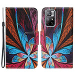 For Xiaomi Redmi Note 11 5G (China) (MediaTek)/Note 11T 5G/Note 11S 5G Cross Texture PU Leather Cover Pattern Printing Flip Wallet Stand Protective Phone Case with Strap