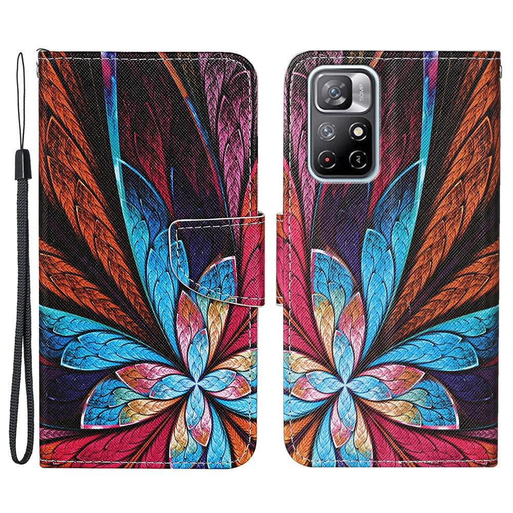 Fashionable Pattern Printing PU Leather Wallet Phone Case Stand Flip Full Body Shockproof Protective Cover for Xiaomi Redmi Note 11 Pro 5G (China) (MediaTek)/Note 11 Pro+ 5G