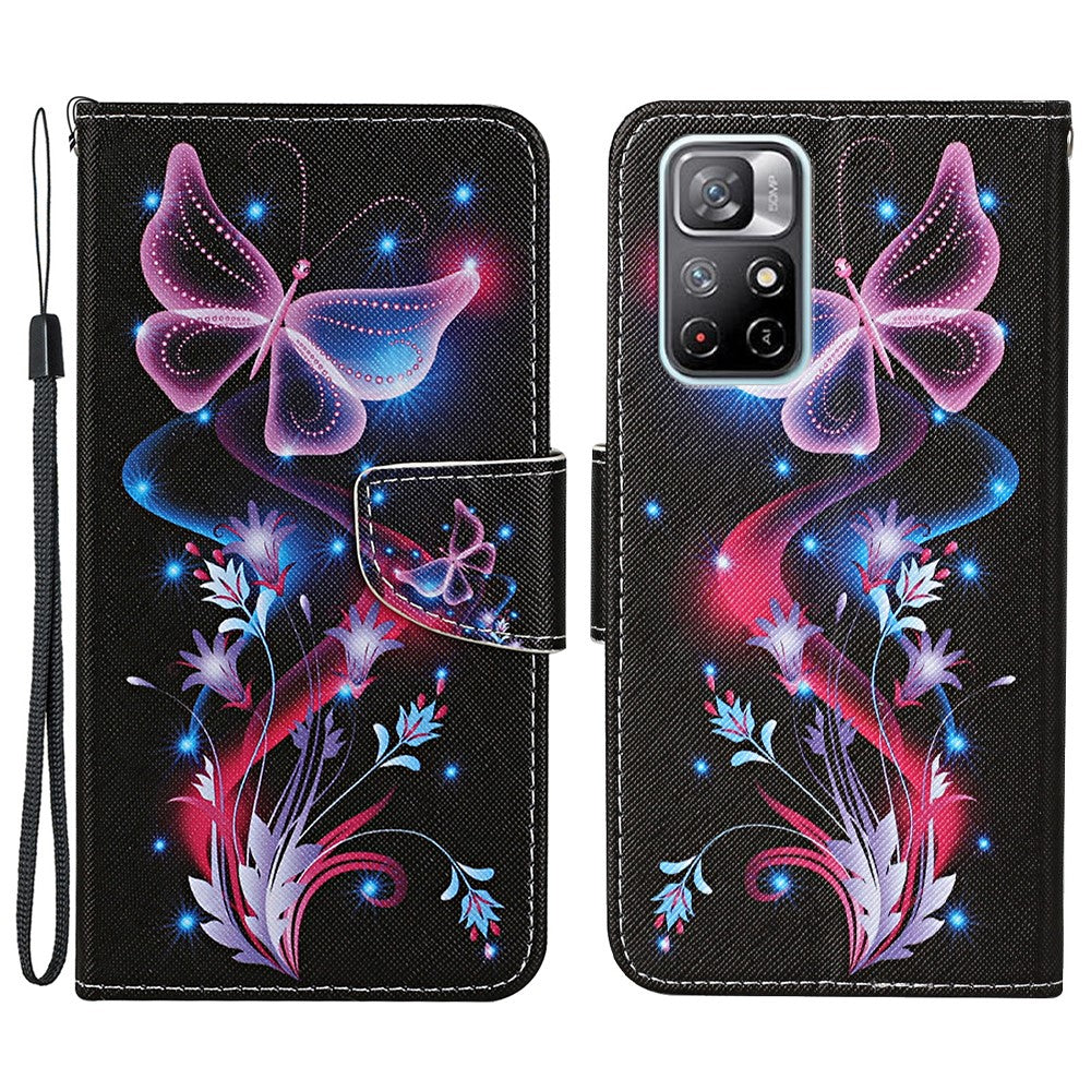 Fashionable Pattern Printing PU Leather Wallet Phone Case Stand Flip Full Body Shockproof Protective Cover for Xiaomi Redmi Note 11 Pro 5G (China) (MediaTek)/Note 11 Pro+ 5G