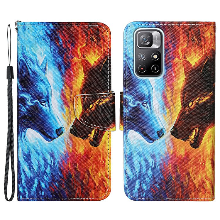 Modernt mönstertryck PU-läder plånboksfodral för mobil, stativ, fällbart skal, stötsäkert skydd för Xiaomi Redmi Note 11 Pro 5G (Kina) (MediaTek)/Note 11 Pro+ 5G