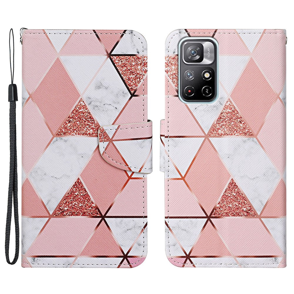 Fashionable Pattern Printing PU Leather Wallet Phone Case Stand Flip Full Body Shockproof Protective Cover for Xiaomi Redmi Note 11 Pro 5G (China) (MediaTek)/Note 11 Pro+ 5G