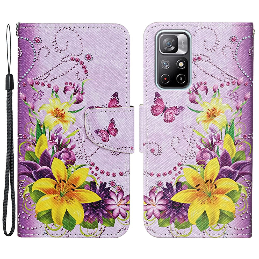 Fashionable Pattern Printing PU Leather Wallet Phone Case Stand Flip Full Body Shockproof Protective Cover for Xiaomi Redmi Note 11 Pro 5G (China) (MediaTek)/Note 11 Pro+ 5G