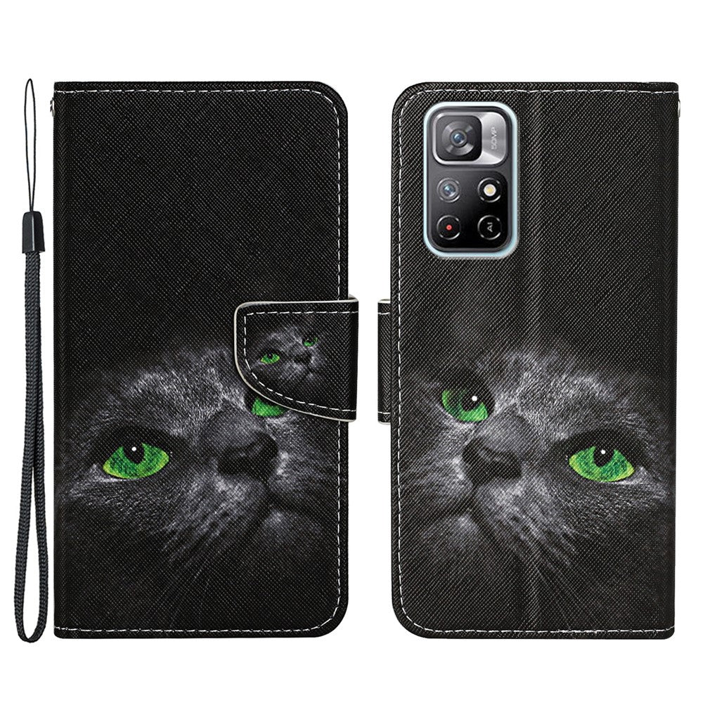 Fashionable Pattern Printing PU Leather Wallet Phone Case Stand Flip Full Body Shockproof Protective Cover for Xiaomi Redmi Note 11 Pro 5G (China) (MediaTek)/Note 11 Pro+ 5G