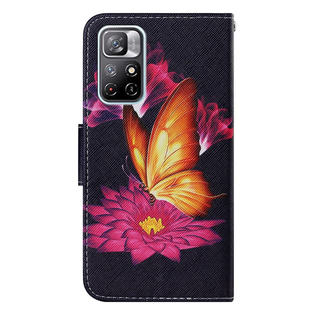 For Xiaomi Redmi Note 11 5G (China) (MediaTek)/Note 11T 5G/Note 11S 5G Pattern Printing TPU+PU Leather Wallet Phone Case Stand Flip Full Body Shockproof Protective Cover