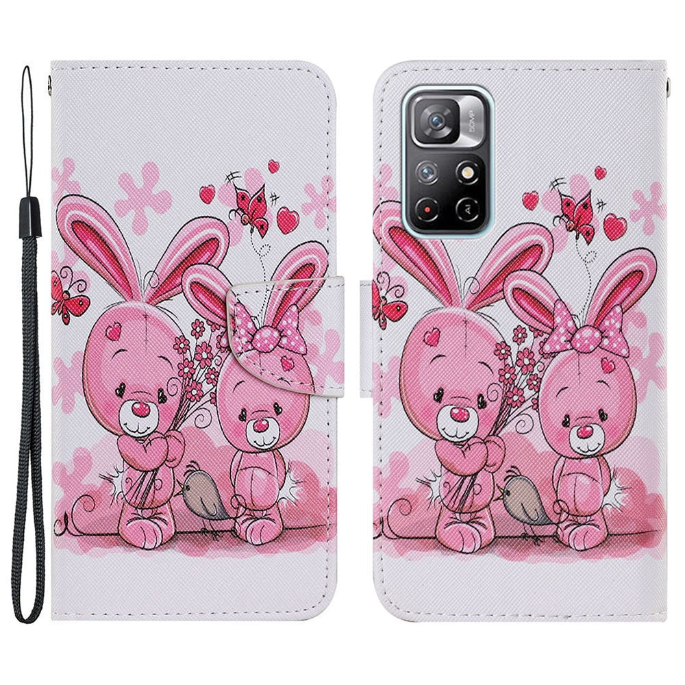For Xiaomi Redmi Note 11 5G (China) (MediaTek)/Note 11T 5G/Note 11S 5G Pattern Printing TPU+PU Leather Wallet Phone Case Stand Flip Full Body Shockproof Protective Cover