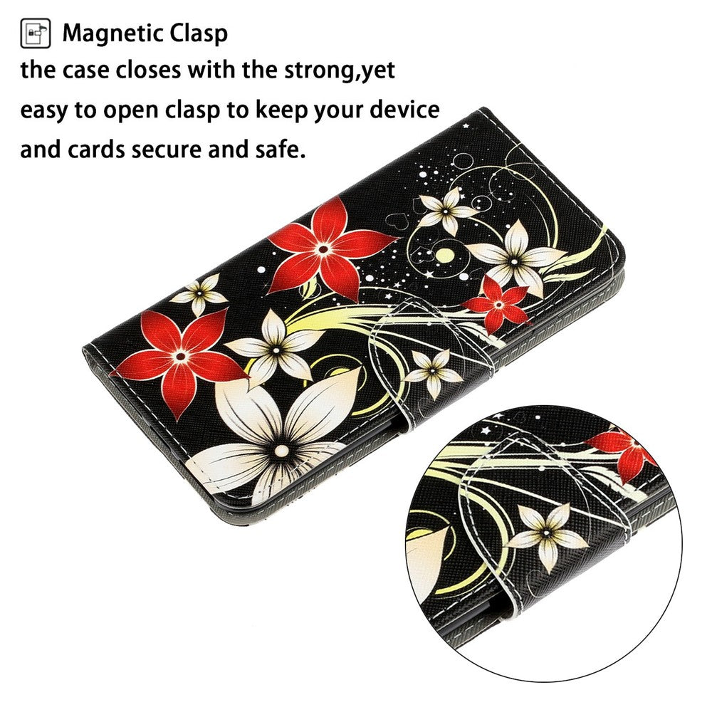 Folio Flip Cross Texture Leather Cover Wallet Stand Pattern Printing Phone Case with Strap for Xiaomi Redmi Note 11 Pro 5G (China) (MediaTek)/Note 11 Pro+ 5G